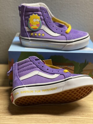 LISA VANS Sk8 Hi Zip Kids 11 The Simpsons Lisa 4 Prez Purple