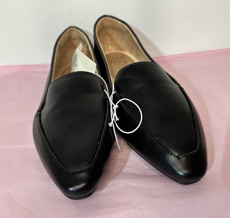 A New Day Women's Shoe Size 6 Black Faux Leather Hayes Loafer Flats eBay