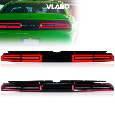 Red Clear LED Tail Lights For 2008-2014 Dodge Challenger w/Sequential Indicator