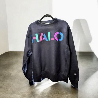 Vintage Halo 1 Sweatshirt Champion Reverse Weave Navy Pullover Crew Neck