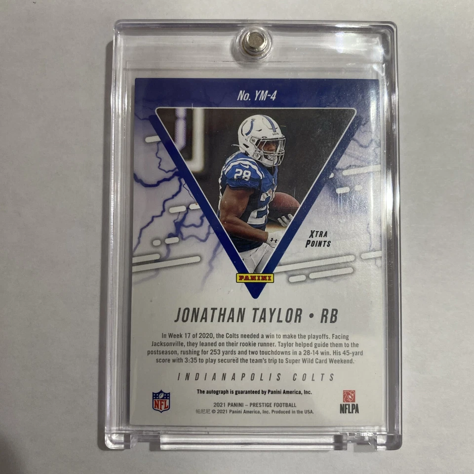 2021 Panini Prestige Jonathan Taylor Youth Movement AUTO Gold SSP #d 3/3 Colts - Image 2 of 3