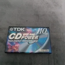 TDK 110 Minute CD Power High Bias Cassette Tape New Sealed