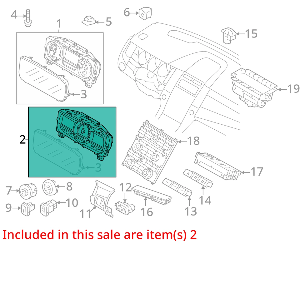 Cuadro de instrumentos velocímetro Ford Taurus 2014-2014 indicadores Eg1t-10849-ed QRU8L Foto 3 de 4