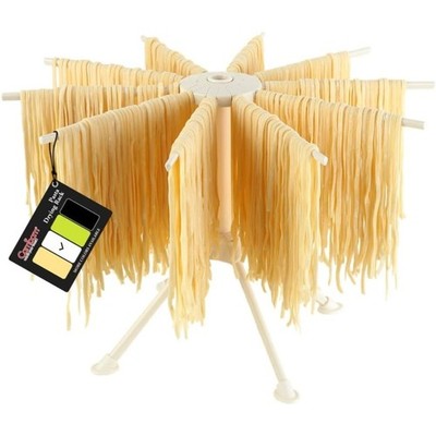 Collapsible Pasta Drying Rack with 10 Bars for Spaghetti Noodles White