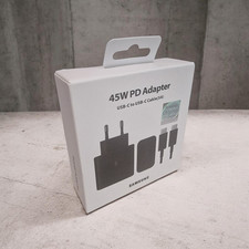 Chargeur Samsung 45W PD, Ultra rapide EP-TA845XBCGCN + 1M de câble USB-c Noir
