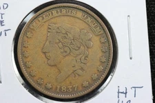 1837 Liberty Head Millions for Defense Not One Cent Hard Times Token 5FLR