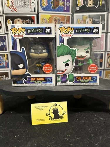 Funko Pop DC: Freakshow Bundle - Batman (491) + The Joker (492) / Gamestop Excl.
