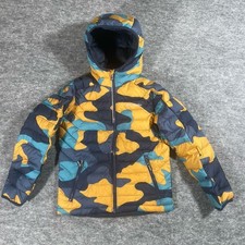 Columbia Jacket Small Unisex Camo Blue Yellow Omni Heat Reflective Technology