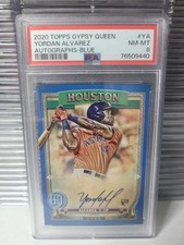 Yordan Alvarez /99 2020 Topps Gypsy Queen Rare PSA 8 RC Blue Rookie Auto 