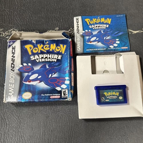 Pokemon: Sapphire Version (Game Boy Advance, 2003) COMPLETE! NEW BATTERY