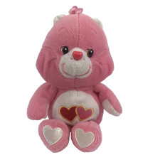 Care Bears Love A Lot Plush 2 Hearts 2002 Pink 9" Stuffed Animal Toy Vintage