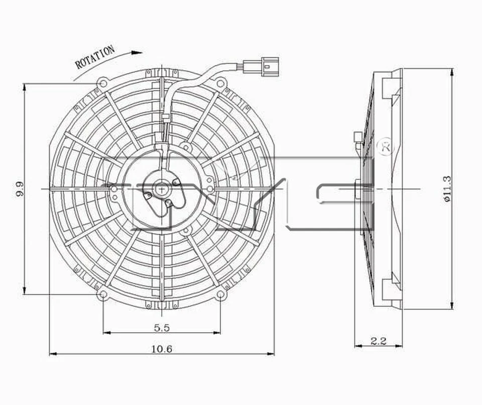 Conjunto de ventilador condensador de aire acondicionado TYC 610990 para 00-04 Volvo S40 V40 Foto 2 de 4