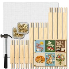 Needlepoint Stretcher Bars Set   12 Wooden Bars with DIY Canvas Tacks   6 Pair