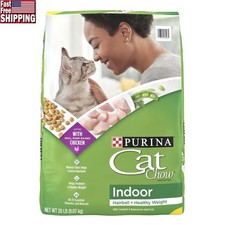 Indoor Cat Food Hairball Control Healthy Weight Chicken 20lb Dry Kibble Pet New