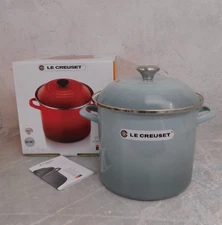 Le Creuset Enameled Steel 10-Quart Stockpot in Sea Salt - New