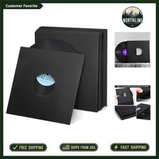 Protective 10-Pack Kraft Matte Black Vinyl Record Jackets for Classic Albums