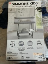 Simmons Kids Shooting Star Rocking Bassinet Mesh Sides Platinum