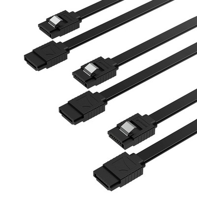 3 Pack SATA III 6 Gbit/s Straight Data Cable with Lock Latch for HDD/SSD/CD/DVD