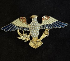 Eisenberg Ice Eagle Brooch Gold Tone Rhinesto...