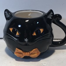 Scary Black Cat Coffee Mug by Global Design