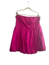 NWT EXPRESS Strapless Pleated Bubble Mini Dress XL Pink Party Sorority $78 #5660
