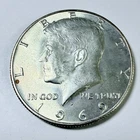 1969-D 50C Kennedy Half Dollar Uncirculated 40% Silver #5898