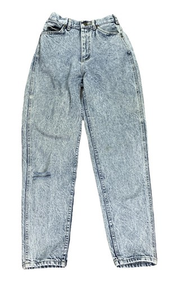 #ad #ad Vtg Lee Acid Wash Jeans Junior Size 7 Tapered Distressed High Waist 23x28.5 $19.99