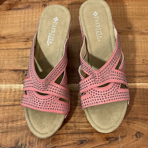 Sandalias Patrizia by Spring Step ARISTOCRAT Tachonadas Rosa Cuña Slide ~ 38 EUR - Imagen 2 de 8