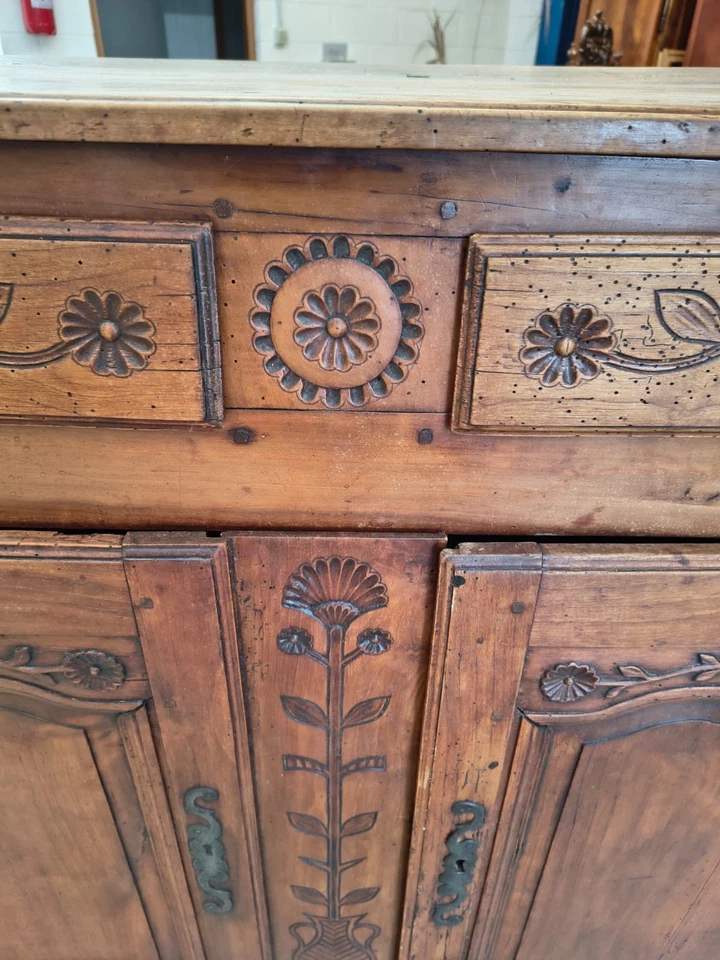 CREDENZA PROVENZALE, PRIMI '800, CILIEGIO, DIM: 143 x 50 H 114 CM - Immagine 3 di 4