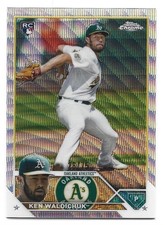 Ken Waldichuk 2023 Topps Chrome #52 Blue Wave Refractor /75 ROOKIE - A's