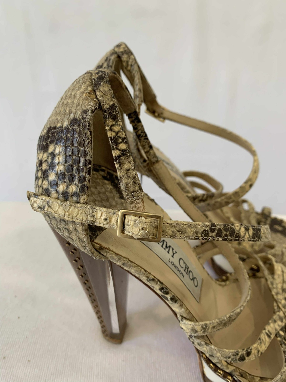 Jimmy Choo London Python Platform Heels Size 8.5 … - image 9