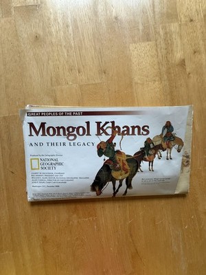 Vintage 1996 National Geographic Mongol Khans Map Great Peoples Folded Poster
