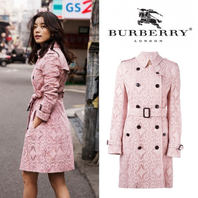 BURBERRY ダスティピンク トレンチコート UK4 Short Tropical Gabardine Kensington Trench Coat in Pale sugar pink