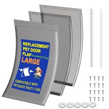 3-Flap Dog Door Replacement Insulated Large PAC11-11039, Smoky Translucent