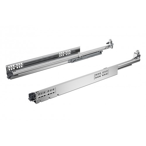 Coulisses Quadro V6 5D Hettich 550mm | Rail tiroir charge lourde 30kg mecanisme Push