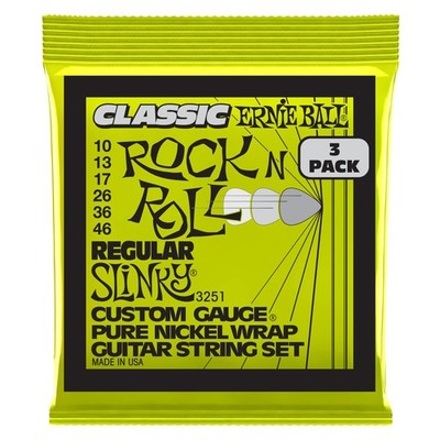 Regular Slinky klassische Rock n RollEGitarrensaiten, reine Nickelwicklung, 3...