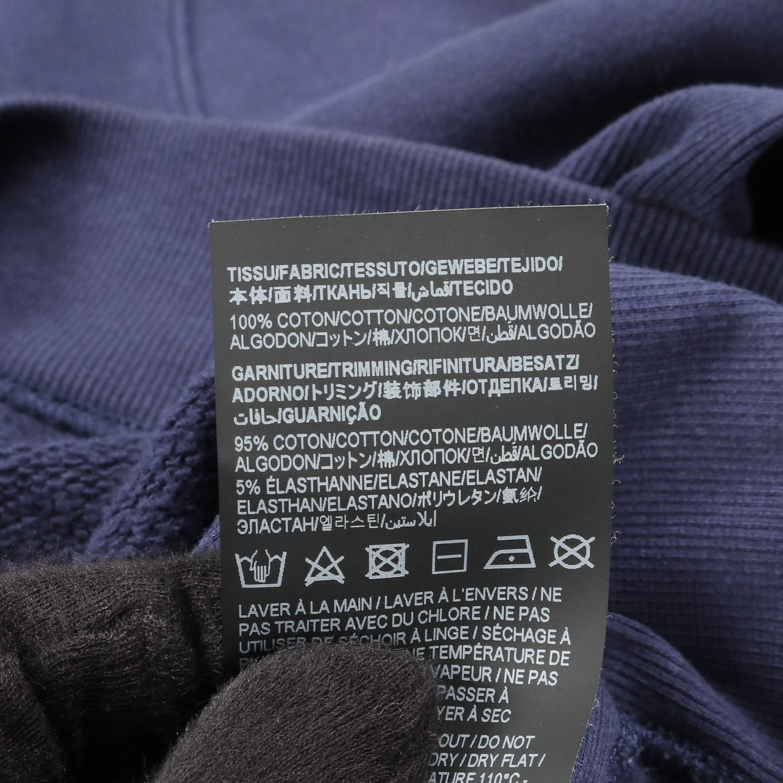 SAINT LAURENT (YSL) 【Tops】SAINT LAURENT PARIS Felpa con cappuccio e zip stampa logo cotone navy