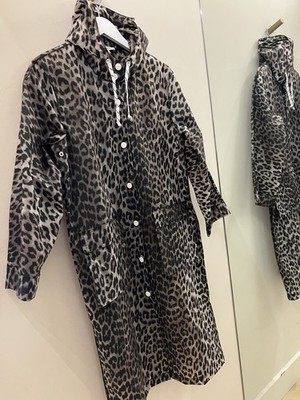 Ganni Leopard Print Rain Coat, 38 UK