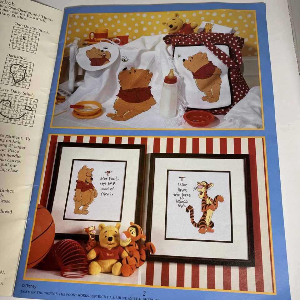 P is for Pooh Cross Stitch Book #3089 Leisure Arts 1999 Pooh Bear and Friends - Image 3 of 4