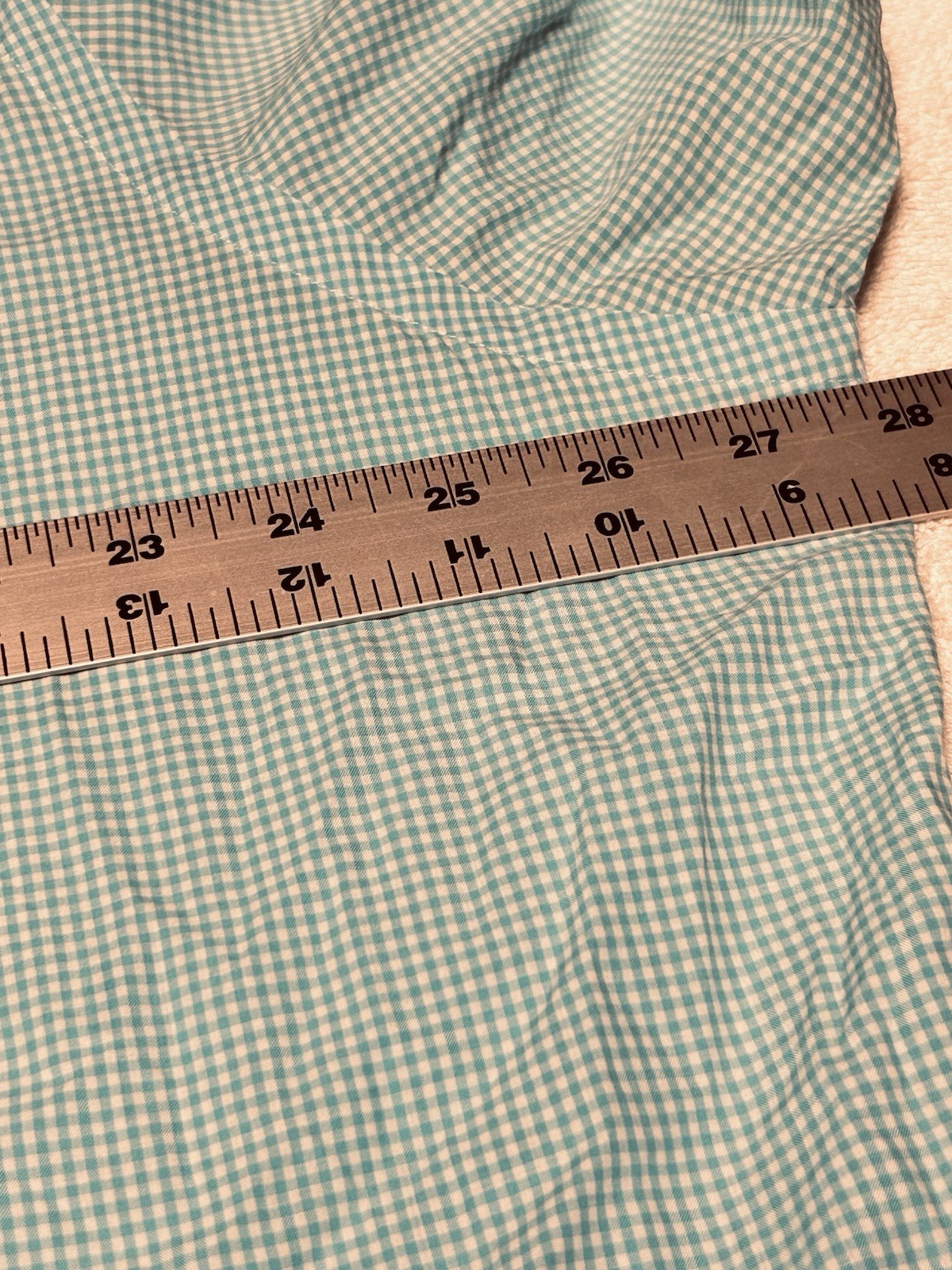 Ralph Lauren Men's XXL Custom Fit Teal Gingham Long-Sleeve Button Down Shirt image 6