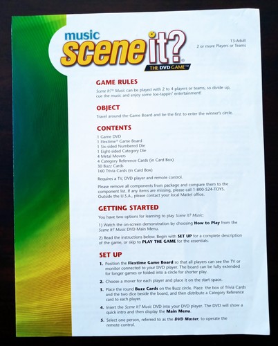 Scene it? Music Edition Board Game Replacement Pieces  Or Entire Game 2005 - Picture 27 of 27