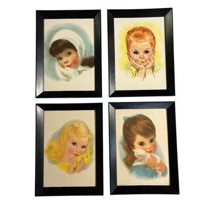 #ad #ad Vintage Francis Hook Northern Mills Tissue Girls Original Prints 1960s 4 Framed $40.37