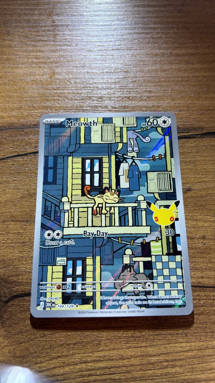 Meowth - 144/128 - ME: 30th Celebration (30C) Illustration Rare