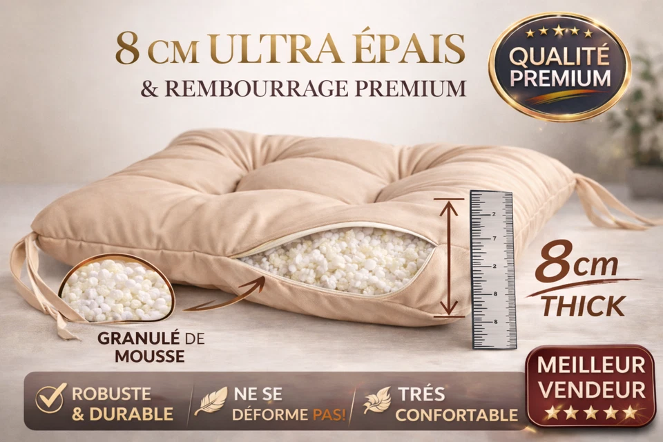 Coussin de Banc Jardin Imperméable Épais 8cm Balancelle Terrasse 85 -200x40 cm - Photo 3/4