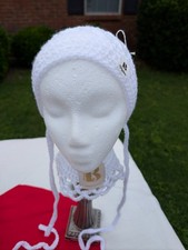 Handmade Crochet Loc Hat White With Ties. Als...