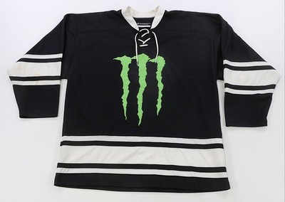 Rare VTG HOCKEY MONKEY Monster Energy Promo Lace Up Hockey Jersey 2000s Black XL