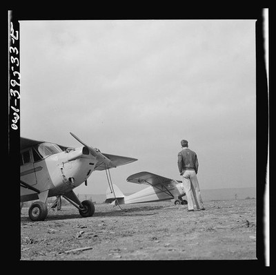 Photo:Frederick Maryland Walter Spangenberg 1943 Stevens Airport airplanes