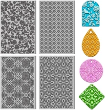 4PCS Polymer Clay Texture Sheets Set for Using with Clay Cutters, Vintage Clay T