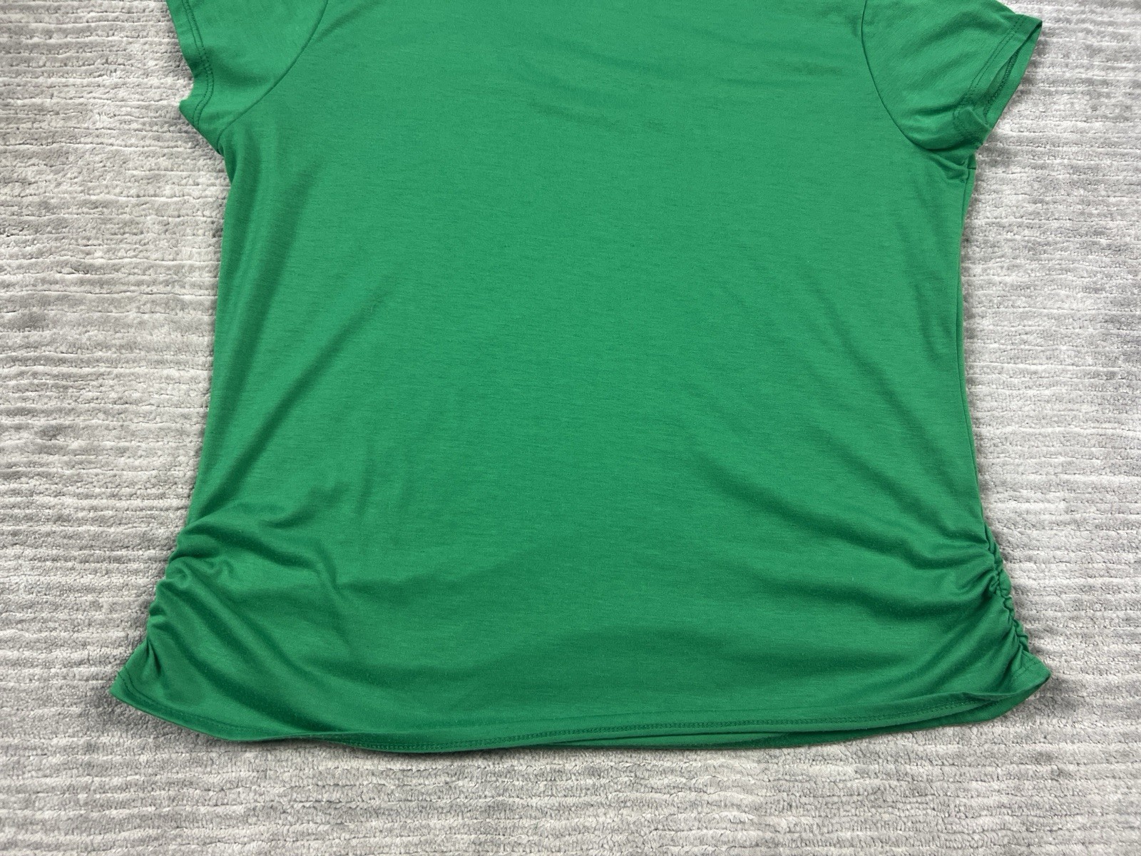 Jennifer Lauren Top Womens XL Green Short Sleeve Polyester Blend