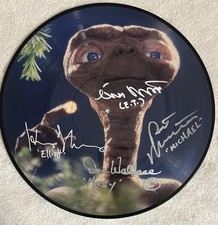 E.T. The Extra Terrestrial CAST (4) SIGNED OG Vinyl Picture Disc 1982 Record JSA
